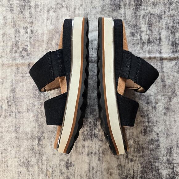 Vionic Brandie Sandals Womens Size 7 Black Platform Slide Double Strap Orthotic - Picture 4 of 9